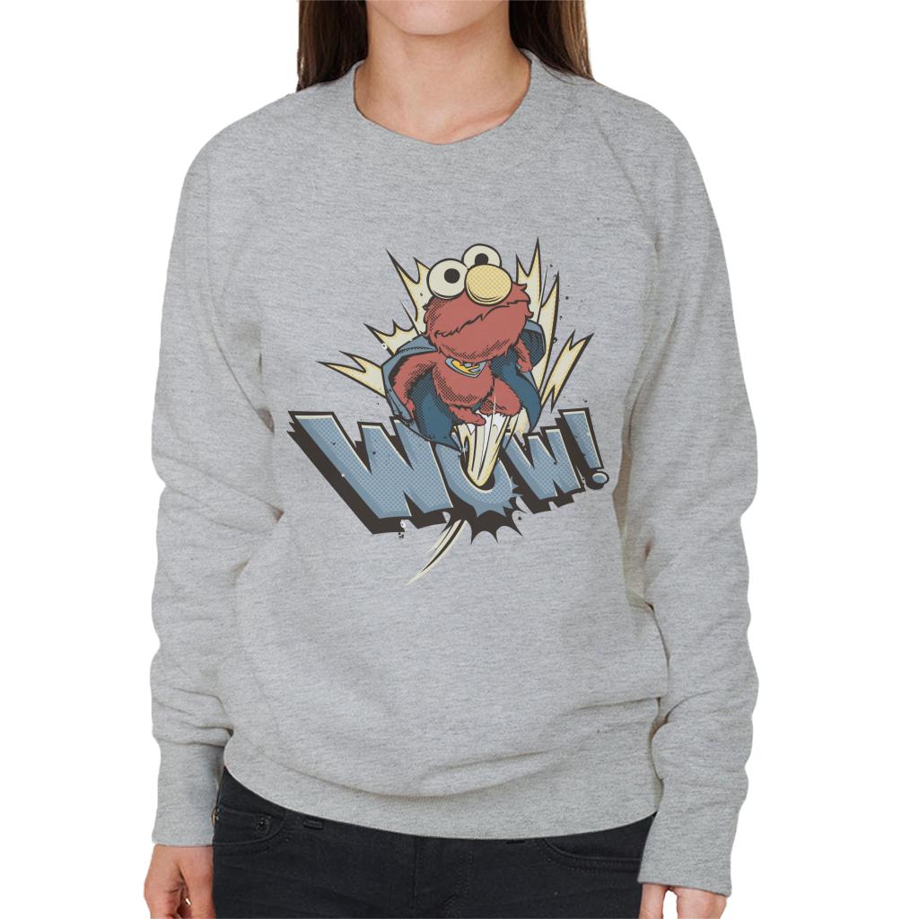 Sesame Street Elmo The Superhero Wow Women's Sweatshirt-ALL + EVERY
