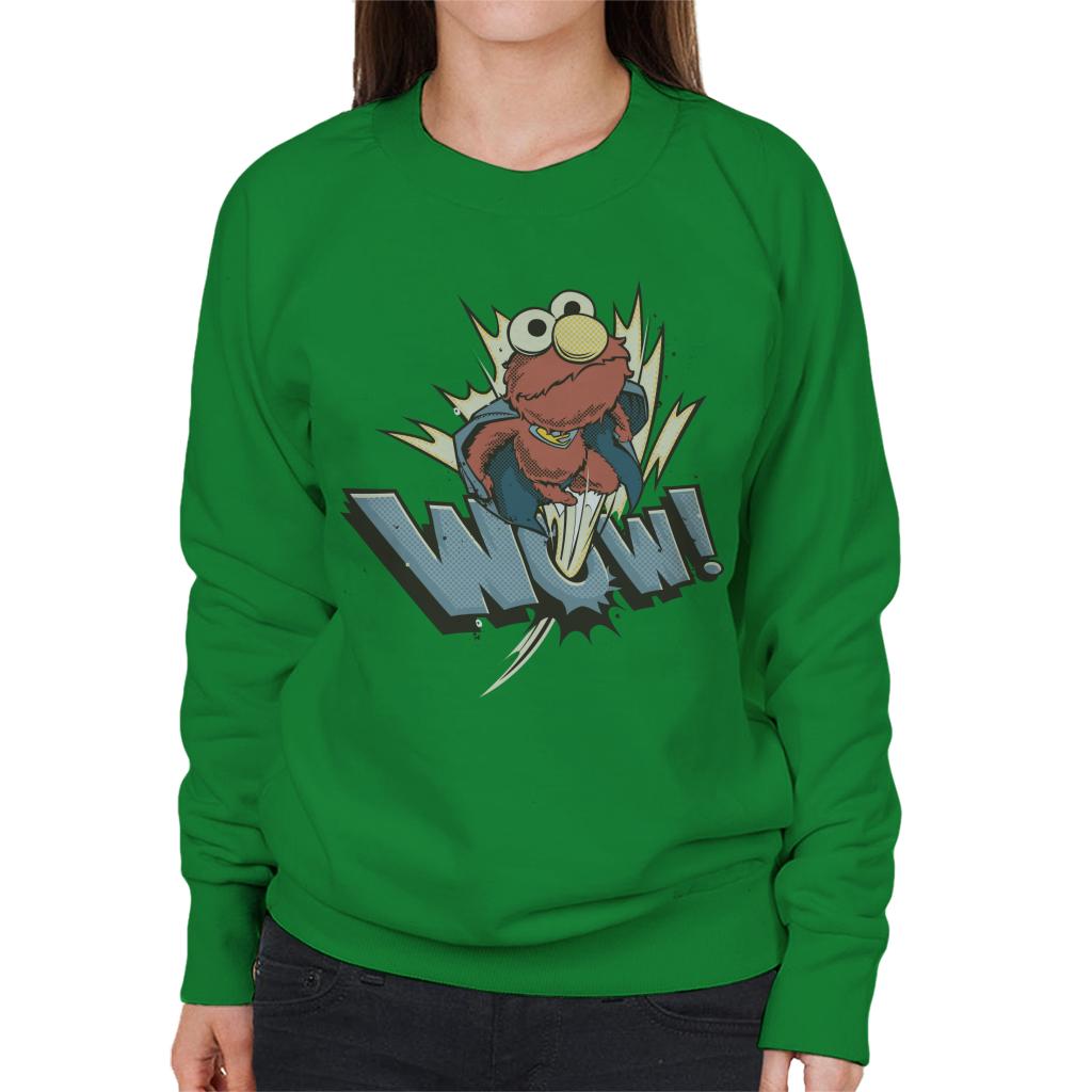 Sesame Street Elmo The Superhero Wow Women's Sweatshirt-ALL + EVERY