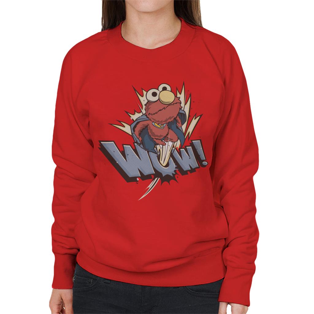 Sesame Street Elmo The Superhero Wow Women's Sweatshirt-ALL + EVERY