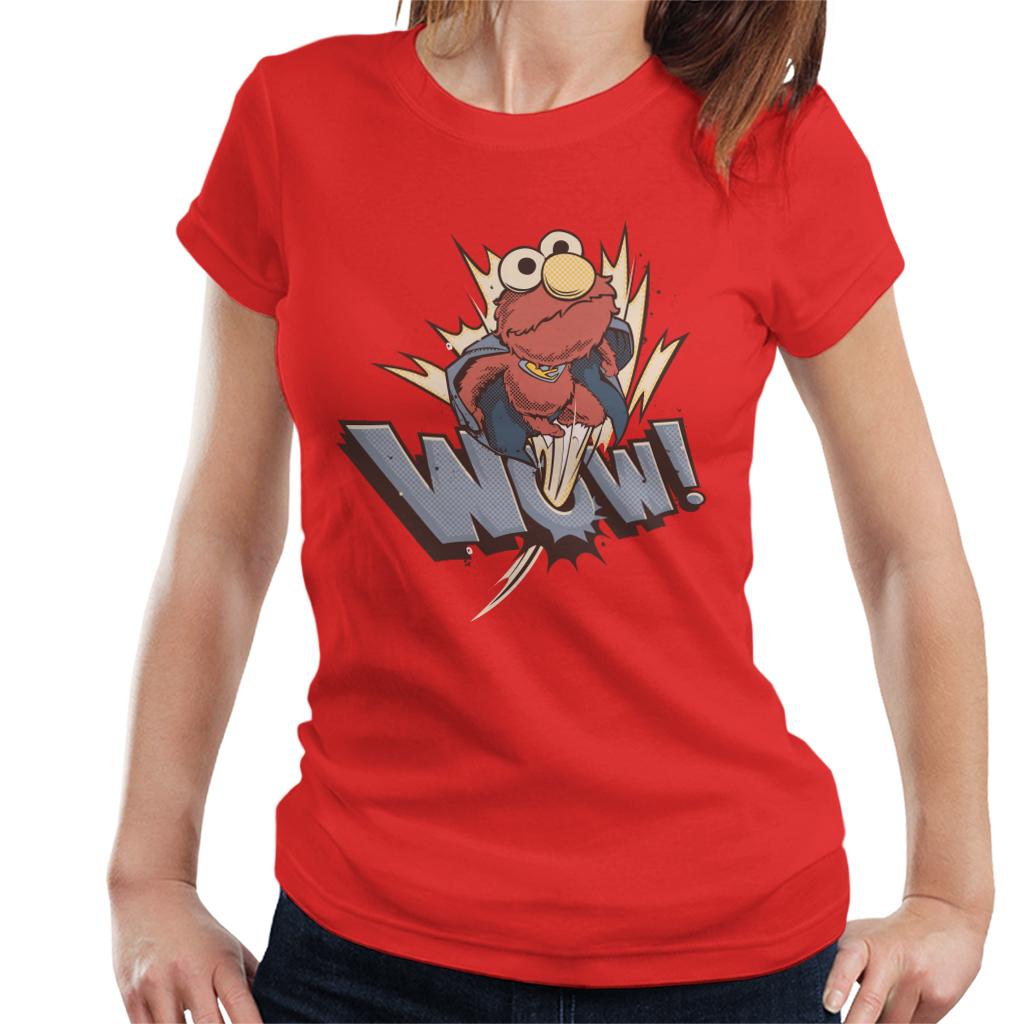 Sesame Street Elmo The Superhero Wow Women's T-Shirt-ALL + EVERY