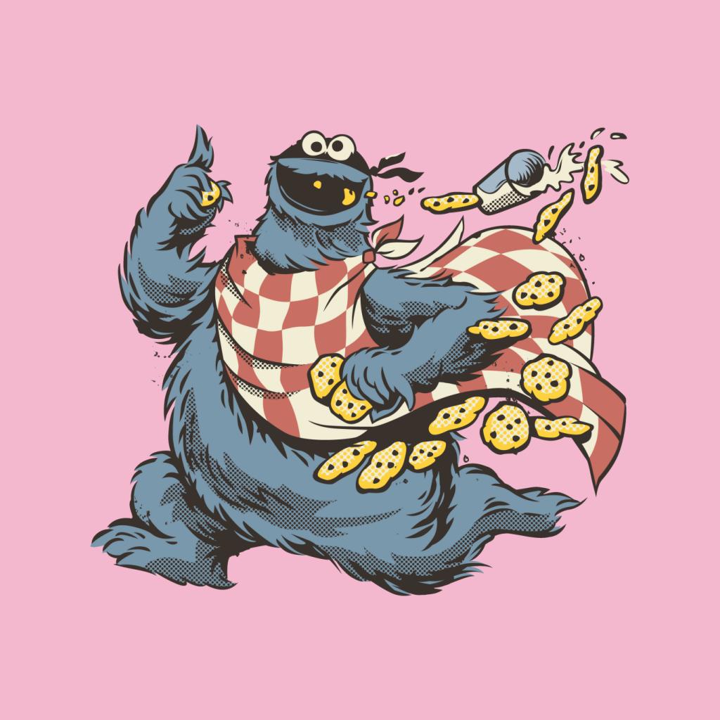 Sesame Street Comic Book Villain Cookie Monster Women's T-Shirt-ALL + EVERY
