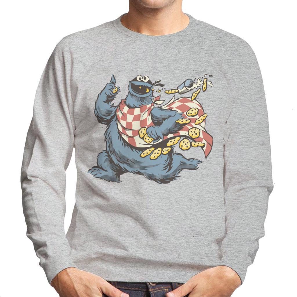 Sesame Street Comic Book Villain Cookie Monster Men's Sweatshirt-ALL + EVERY