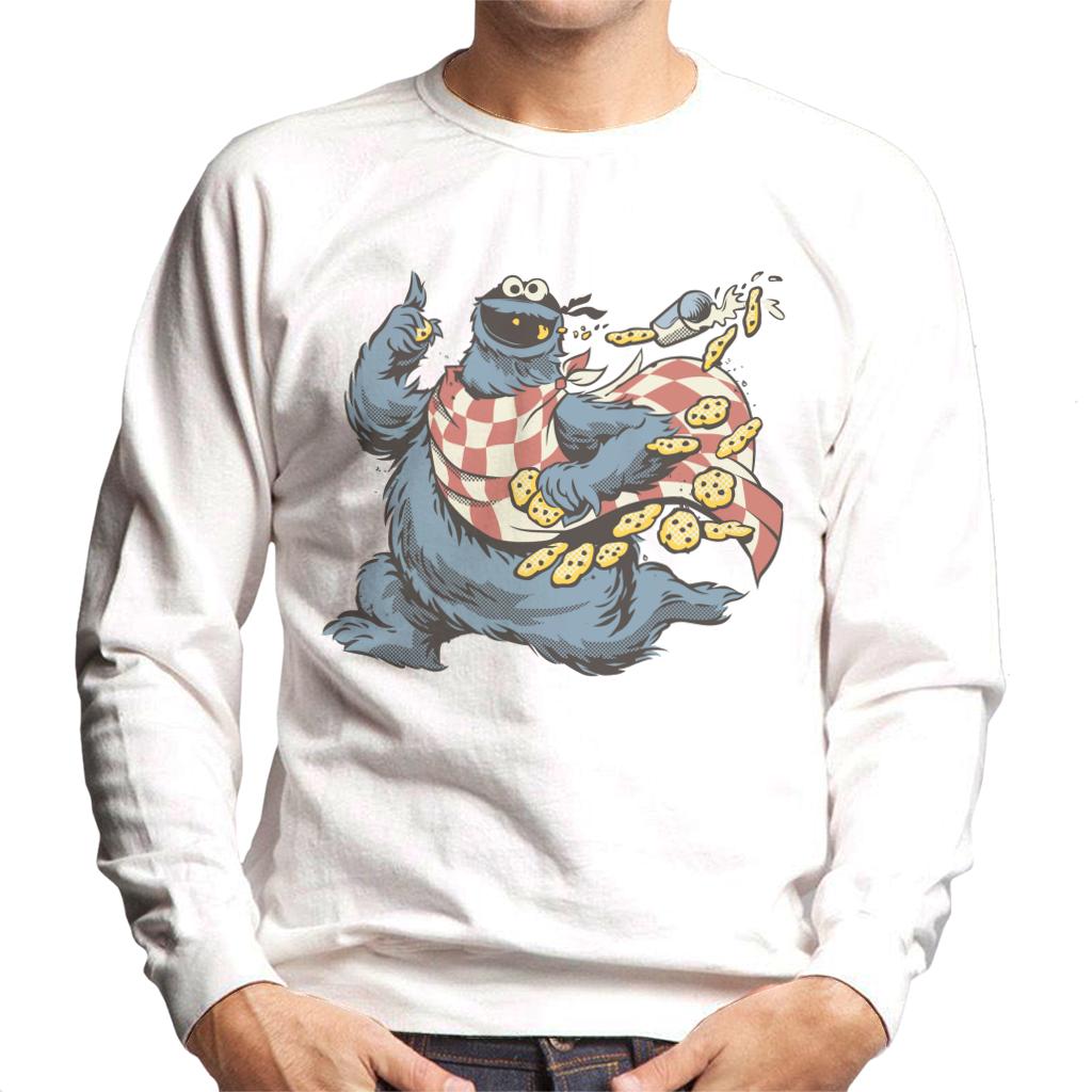 Sesame Street Comic Book Villain Cookie Monster Men's Sweatshirt-ALL + EVERY