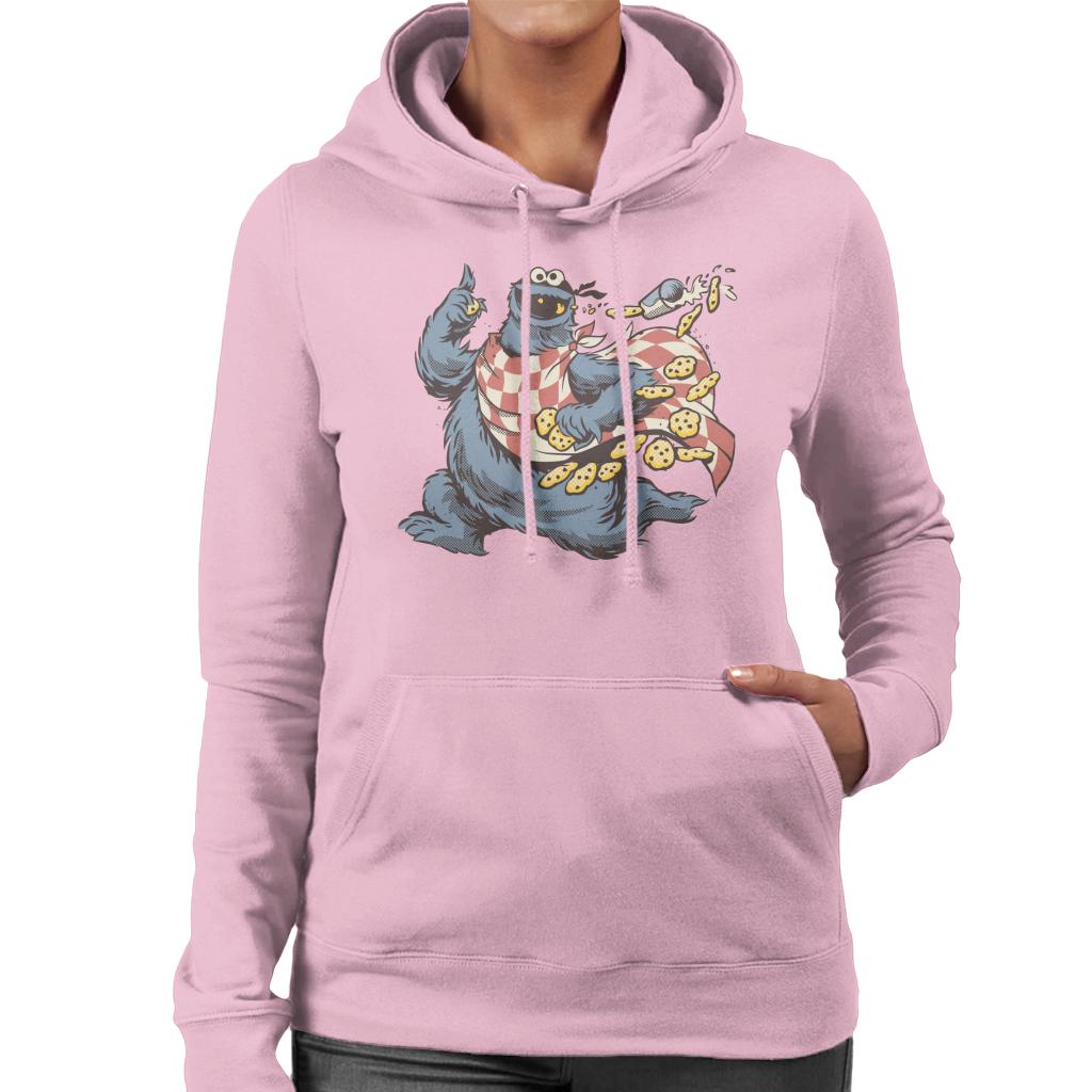 Sesame Street Comic Book Villain Cookie Monster Women's Hooded Sweatshirt-ALL + EVERY