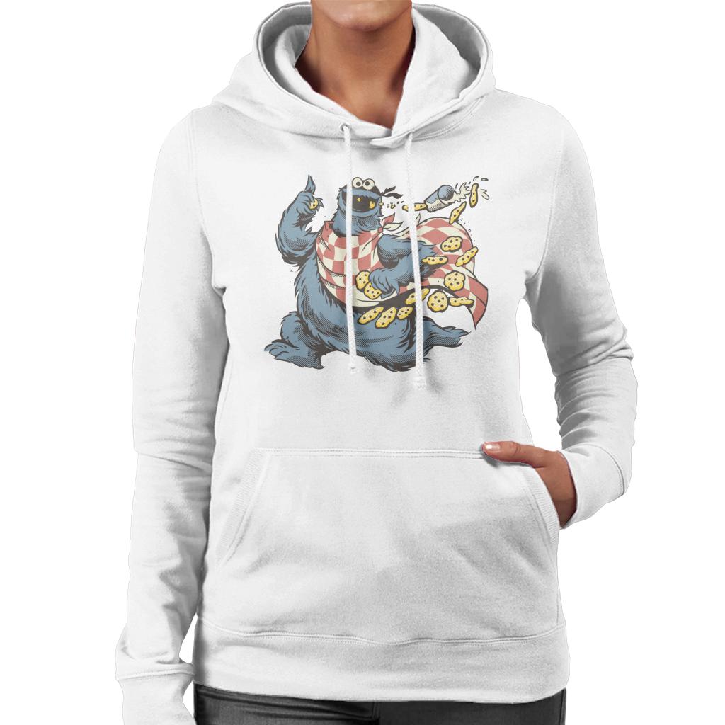 Sesame Street Comic Book Villain Cookie Monster Women's Hooded Sweatshirt-ALL + EVERY