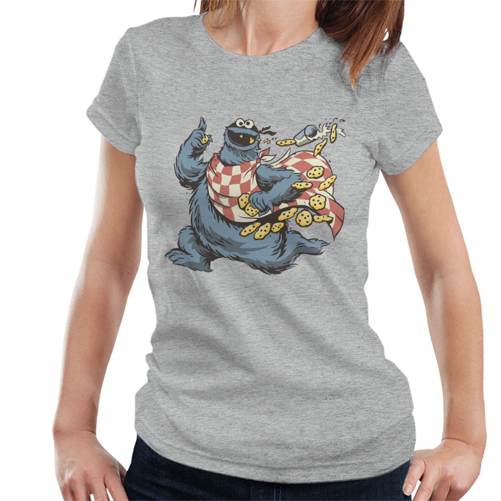 Sesame Street Comic Book Villain Cookie Monster Women's T-Shirt-ALL + EVERY