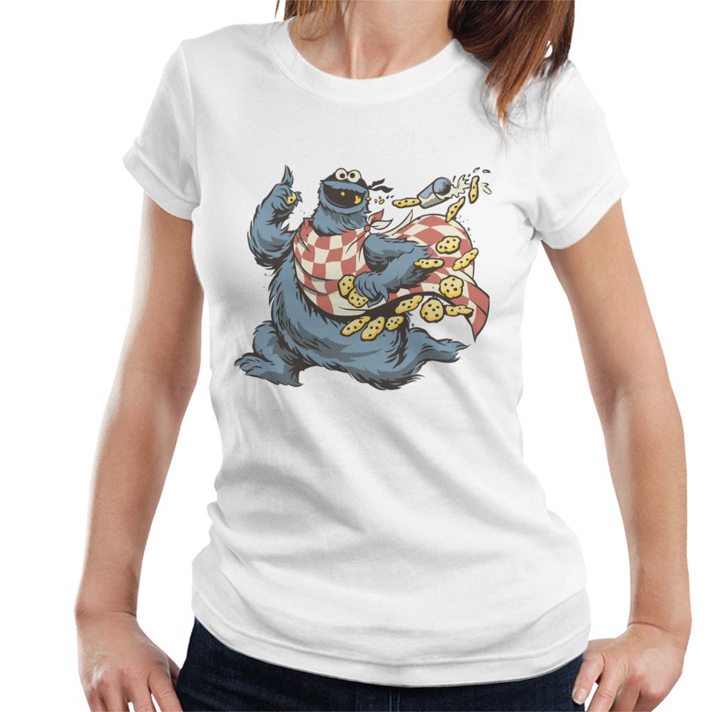 Sesame Street Comic Book Villain Cookie Monster Women's T-Shirt-ALL + EVERY