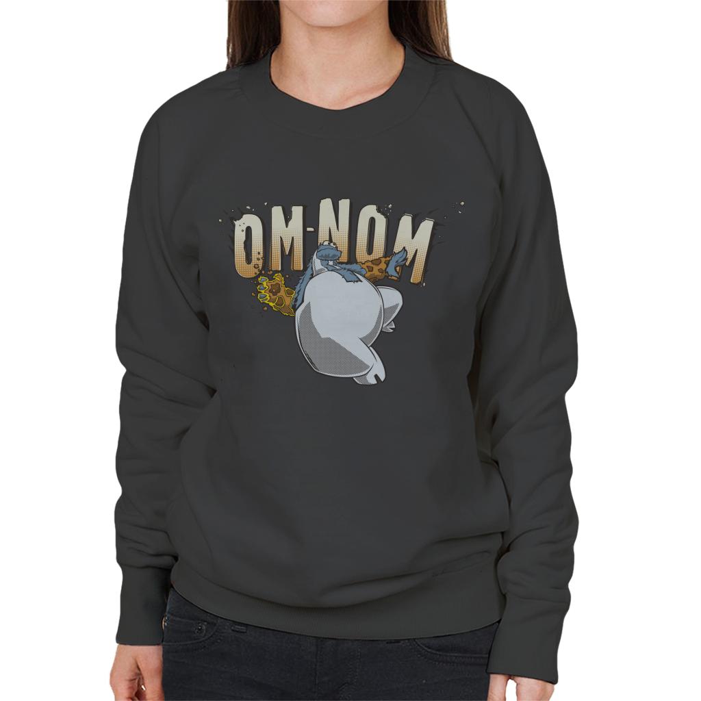 Sesame Street Superhero Cookie Monster Om Nom Women's Sweatshirt-ALL + EVERY
