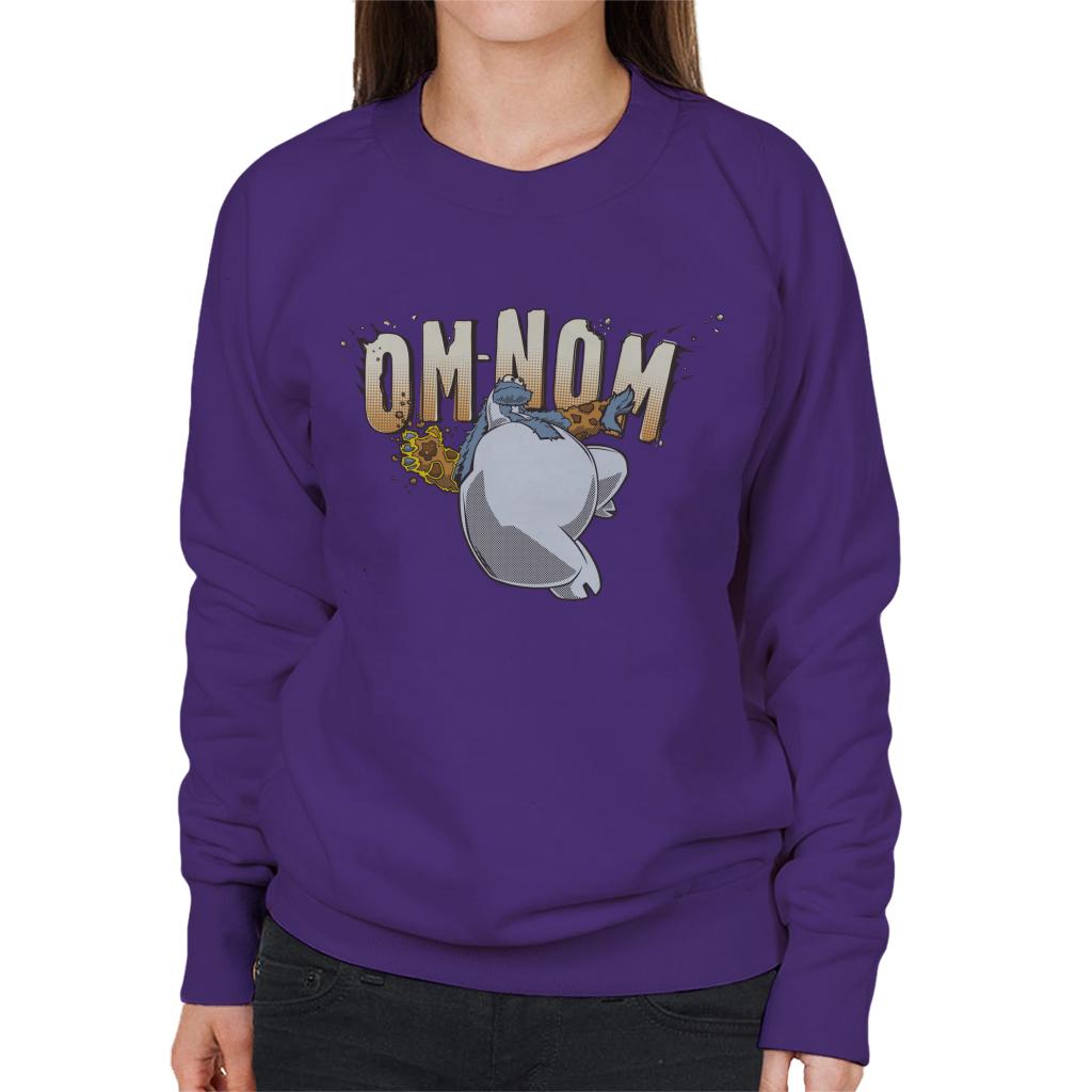 Sesame Street Superhero Cookie Monster Om Nom Women's Sweatshirt-ALL + EVERY