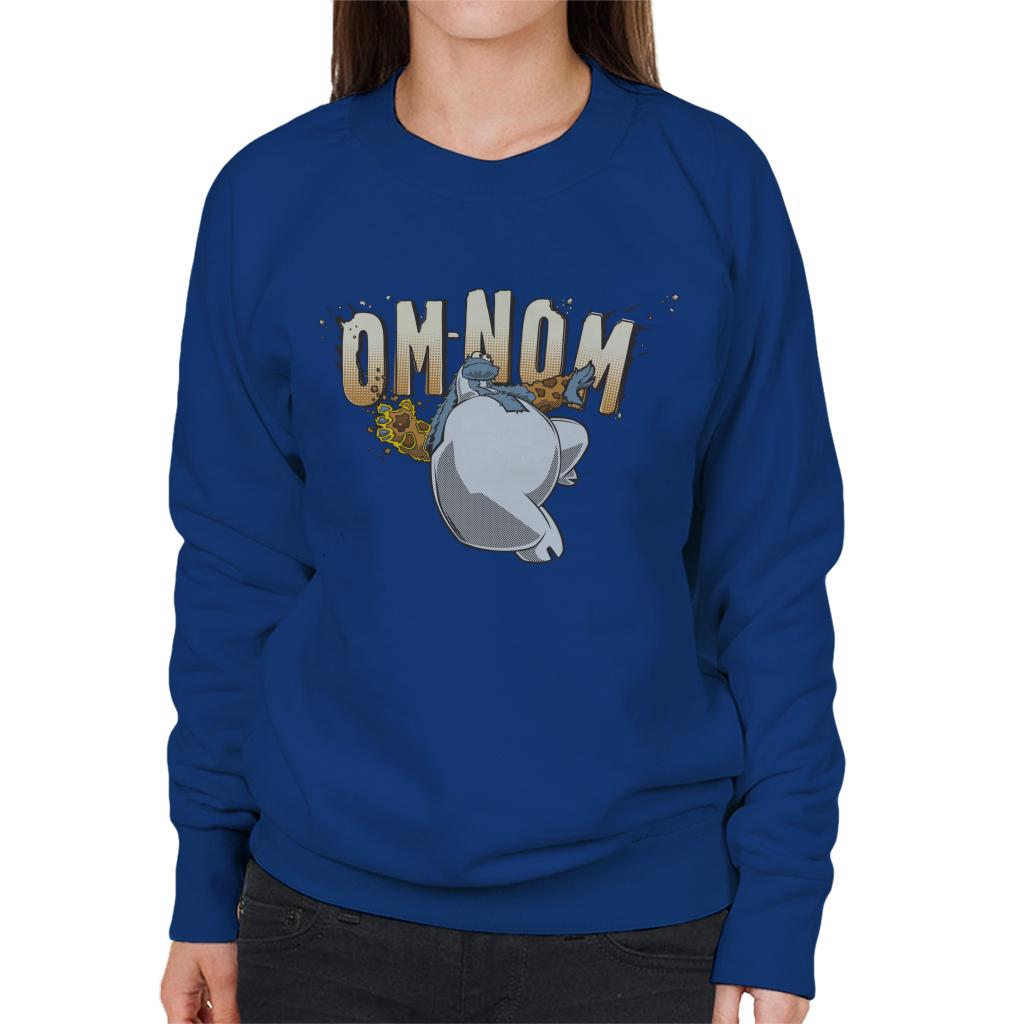 Sesame Street Superhero Cookie Monster Om Nom Women's Sweatshirt-ALL + EVERY