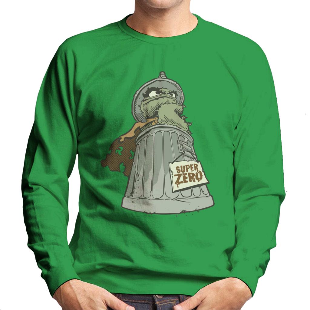 Sesame Street Super Zero Villain Oscar The Grouch Men's Sweatshirt-ALL + EVERY