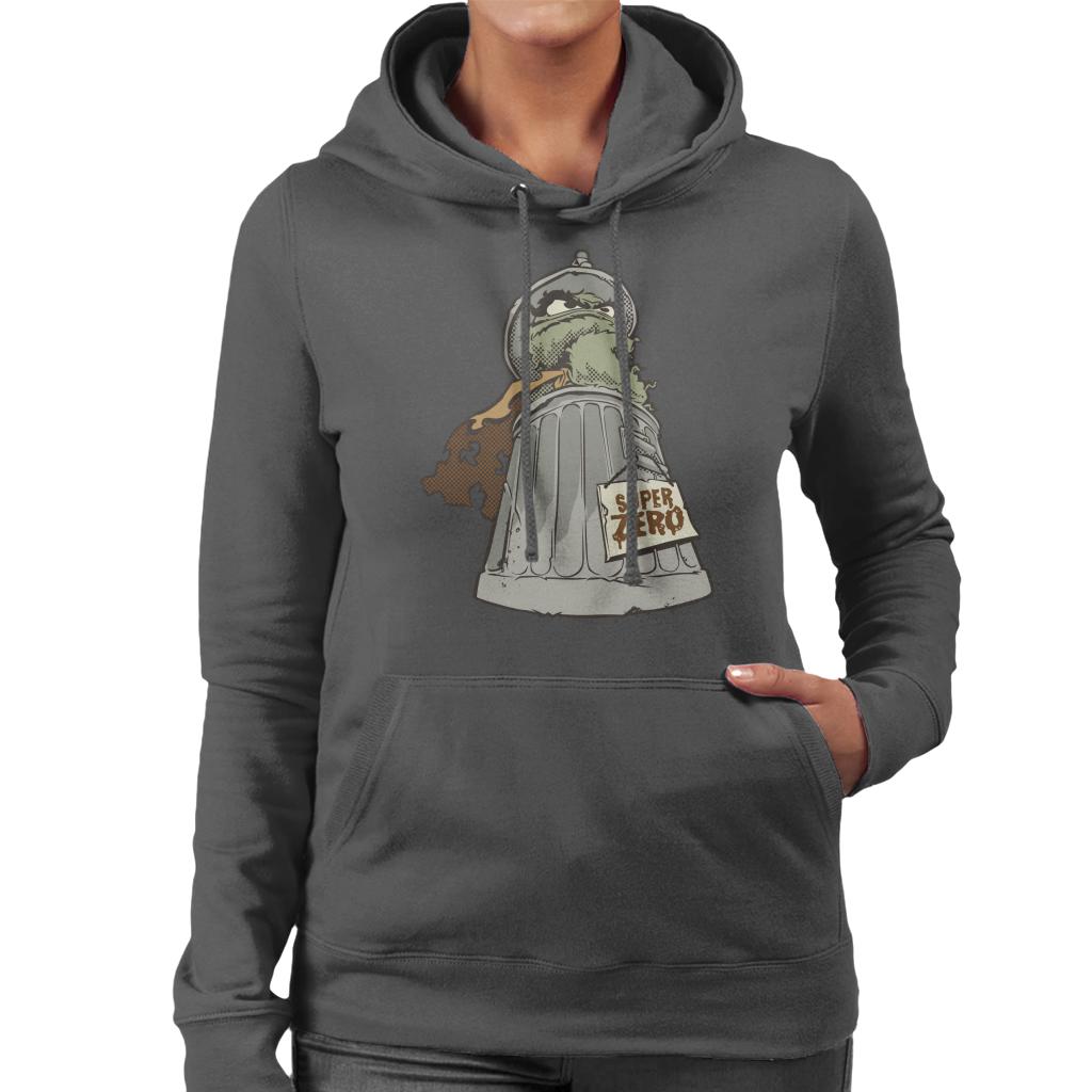 Sesame Street Super Zero Villain Oscar The Grouch Women's Hooded Sweatshirt-ALL + EVERY