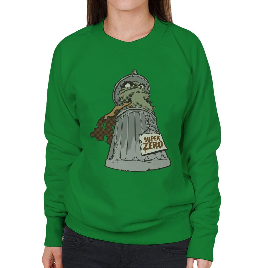 Sesame Street Super Zero Villain Oscar The Grouch Women's Sweatshirt-ALL + EVERY
