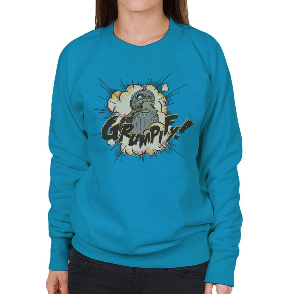 Sesame Street Comic Book Oscar The Grouch Grumpify Women's Sweatshirt-ALL + EVERY