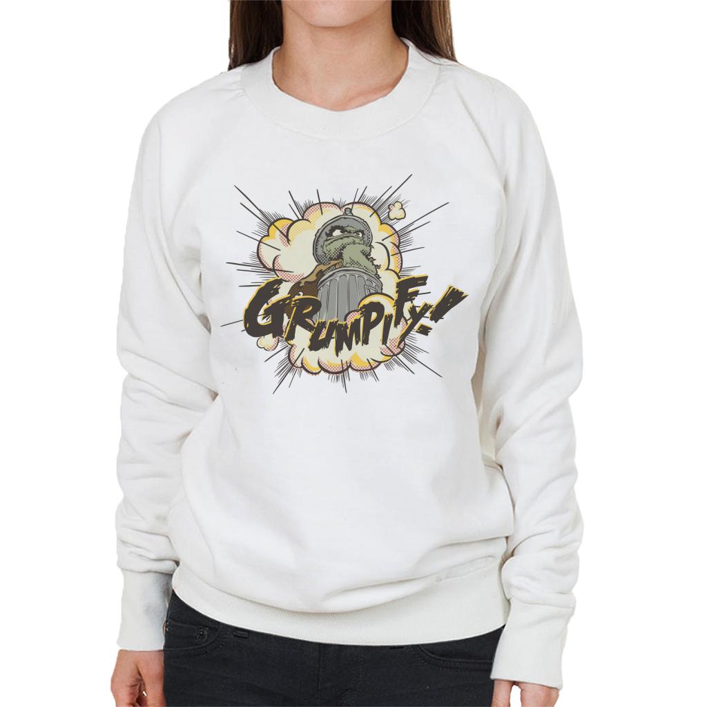 Sesame Street Comic Book Oscar The Grouch Grumpify Women's Sweatshirt-ALL + EVERY