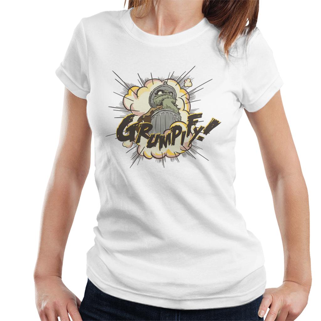 Sesame Street Comic Book Oscar The Grouch Grumpify Women's T-Shirt-ALL + EVERY