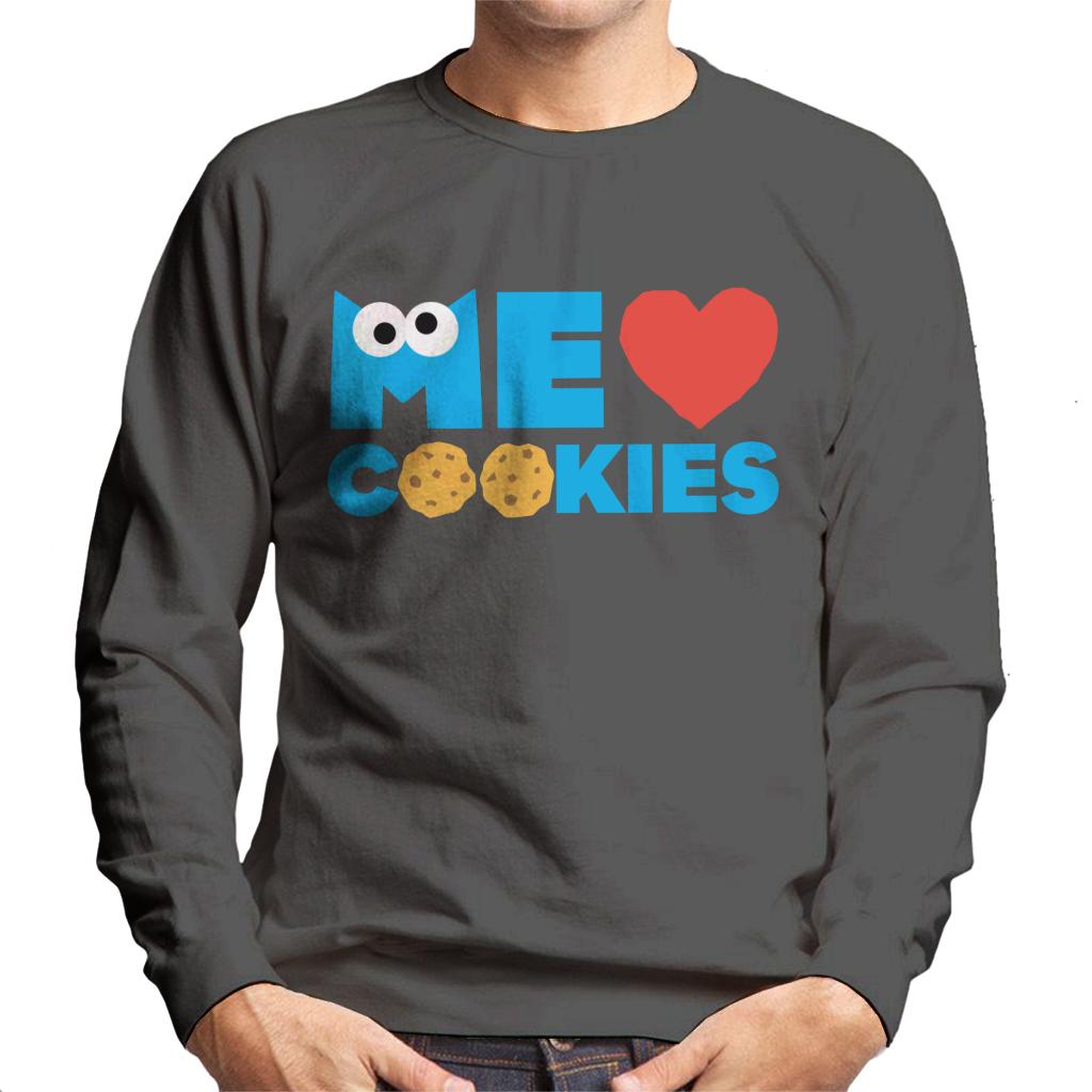 Sesame Street Me Love Cookies Cookie Monster Men's Sweatshirt-ALL + EVERY