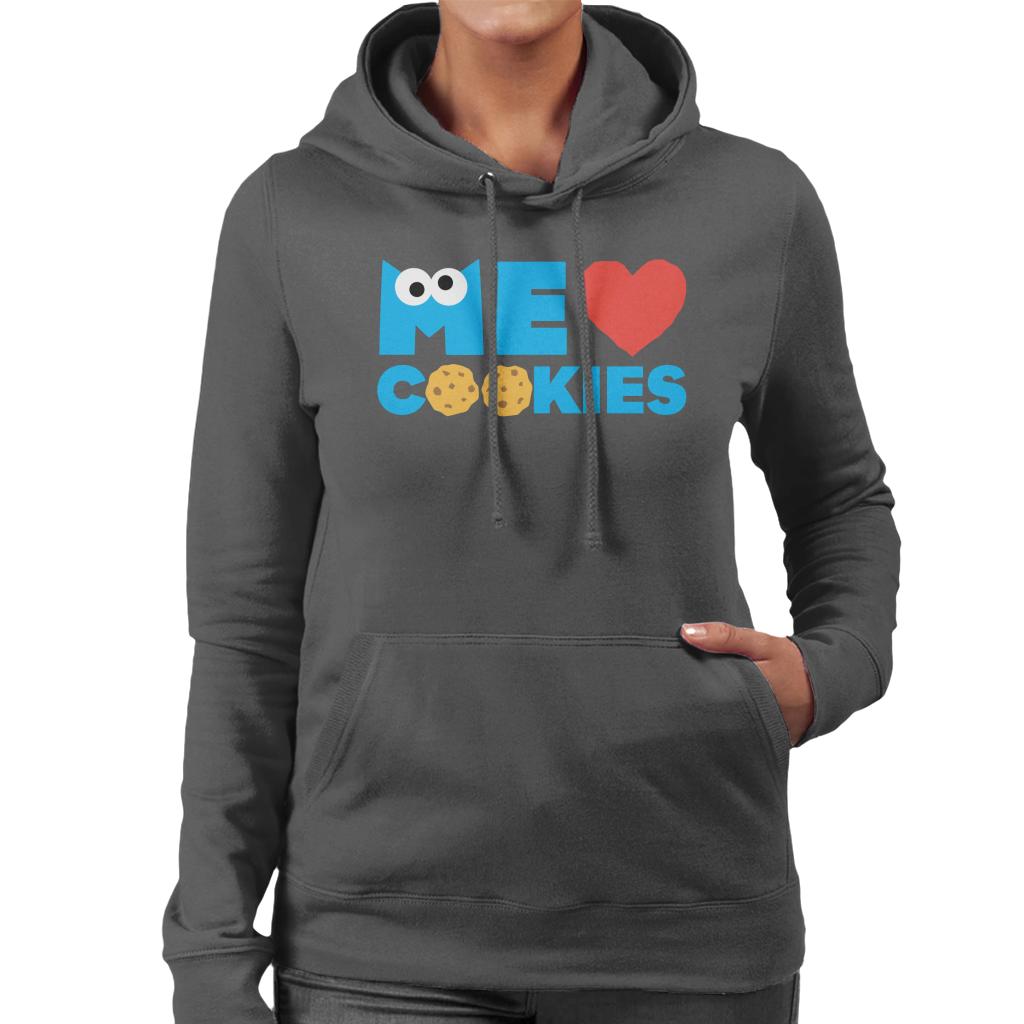 Sesame Street Me Love Cookies Cookie Monster Women's Hooded Sweatshirt-ALL + EVERY
