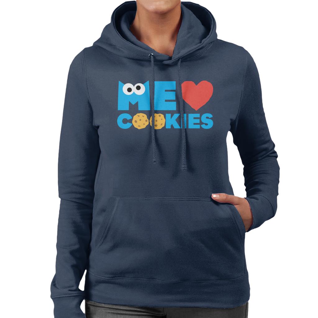 Sesame Street Me Love Cookies Cookie Monster Women's Hooded Sweatshirt-ALL + EVERY