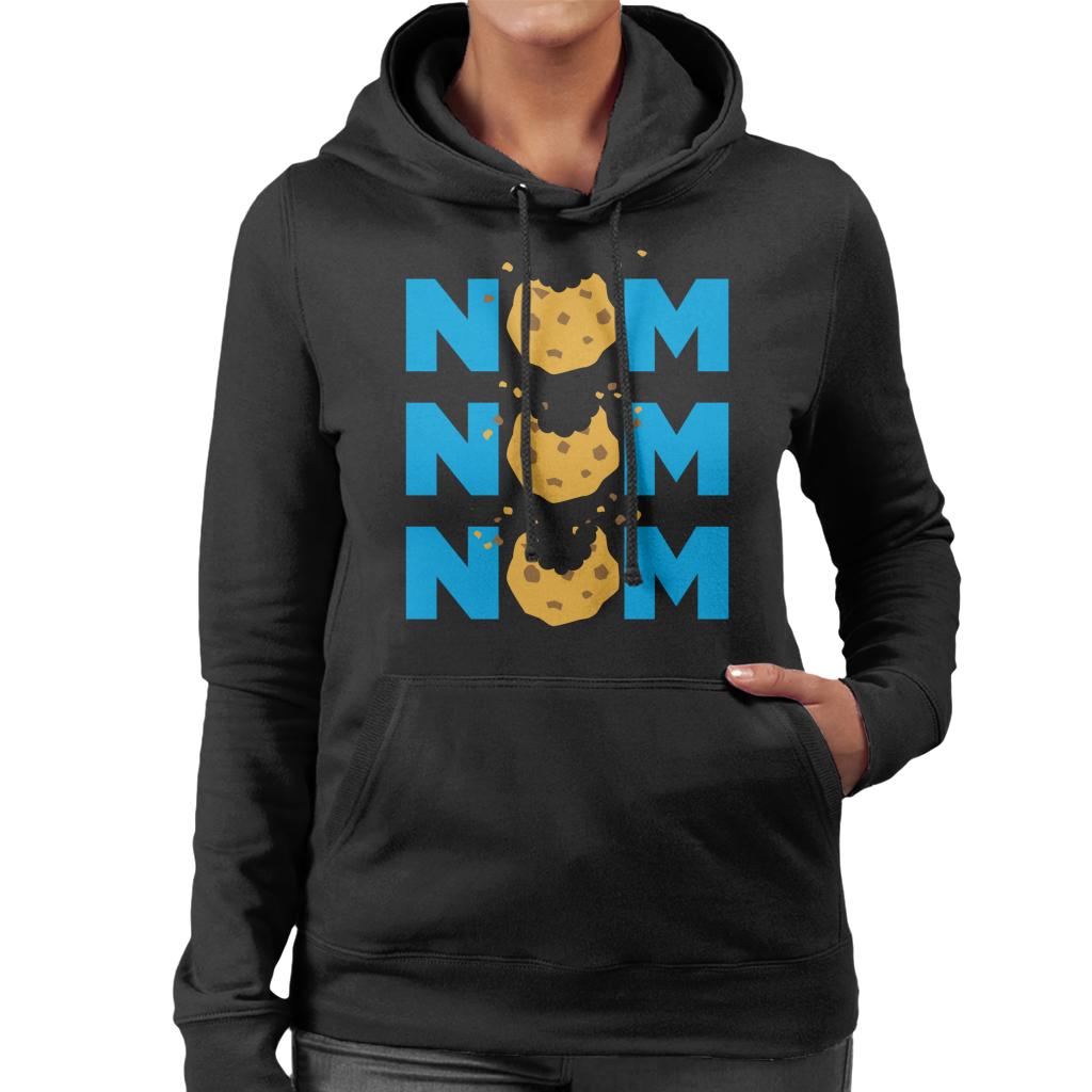 Sesame Street Cookie Monster Nom Nom Nom Women's Hooded Sweatshirt-ALL + EVERY