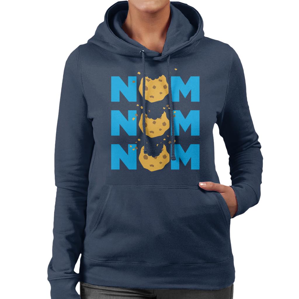Sesame Street Cookie Monster Nom Nom Nom Women's Hooded Sweatshirt-ALL + EVERY