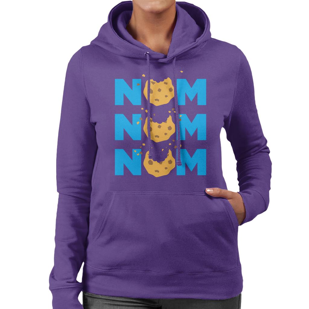 Sesame Street Cookie Monster Nom Nom Nom Women's Hooded Sweatshirt-ALL + EVERY