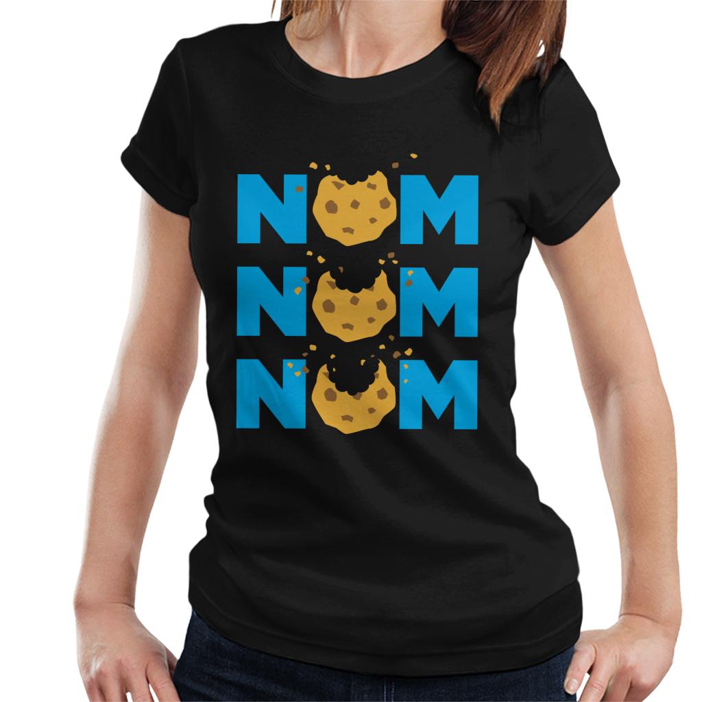Sesame Street Cookie Monster Nom Nom Nom Women's T-Shirt-ALL + EVERY