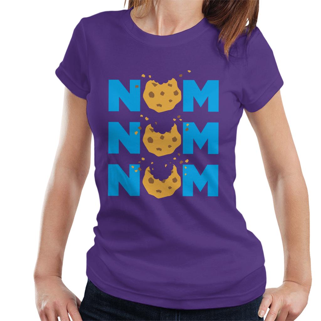 Sesame Street Cookie Monster Nom Nom Nom Women's T-Shirt-ALL + EVERY