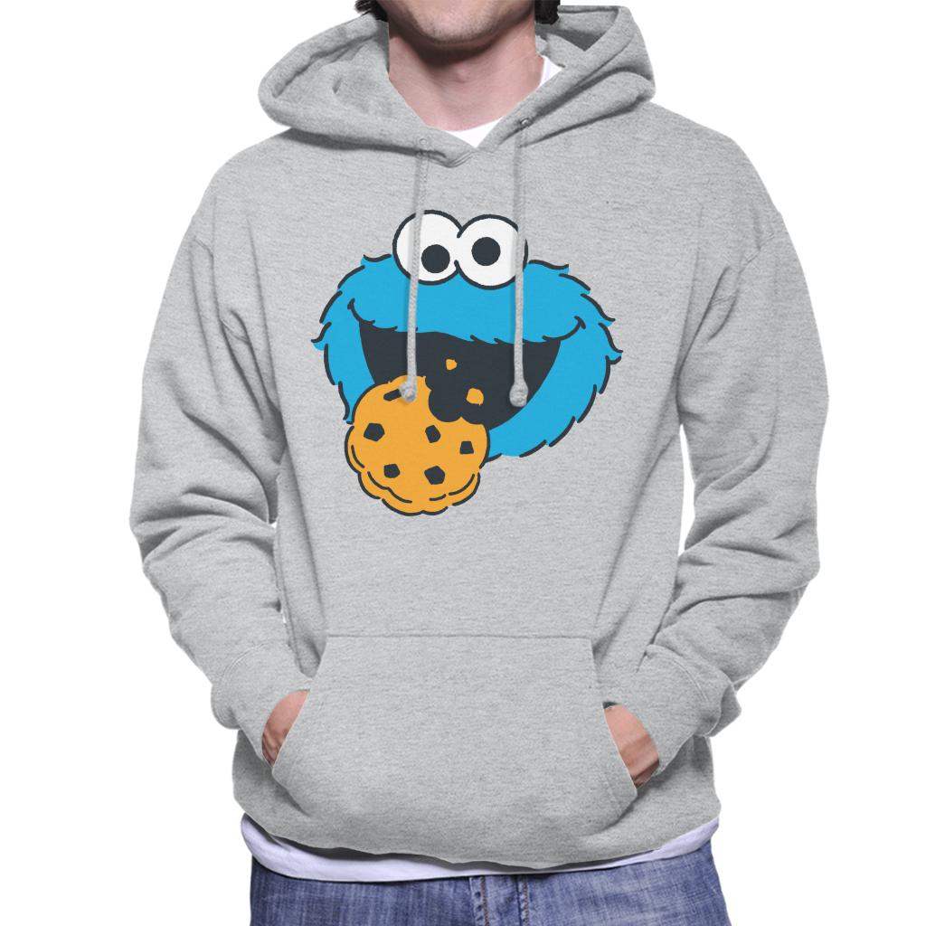 Sesame Street Cookie Monster Face Men's Hooded Sweatshirt-ALL + EVERY