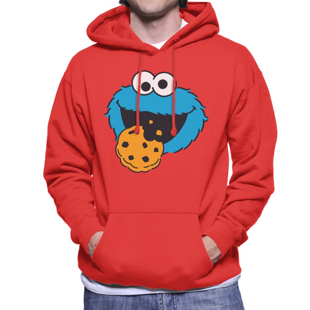 Sesame Street Cookie Monster Face Men's Hooded Sweatshirt-ALL + EVERY