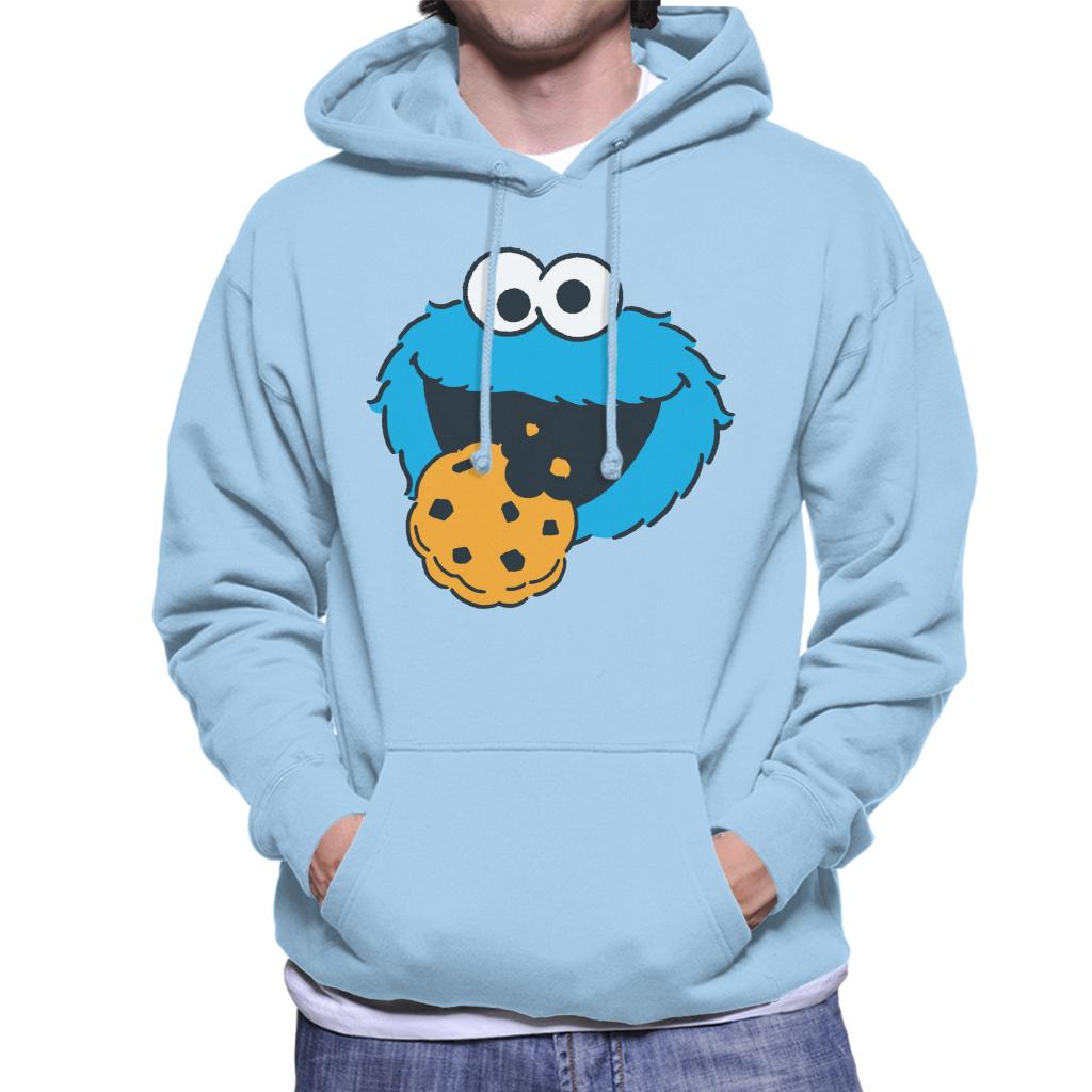 Sesame Street Cookie Monster Face Men's Hooded Sweatshirt-ALL + EVERY