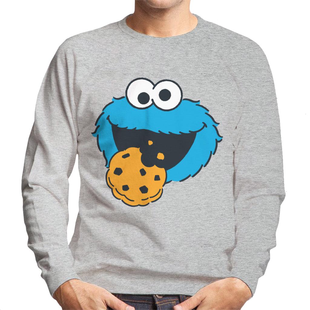 Sesame Street Cookie Monster Face Men's Sweatshirt-ALL + EVERY