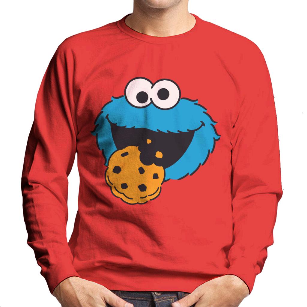 Sesame Street Cookie Monster Face Men's Sweatshirt-ALL + EVERY