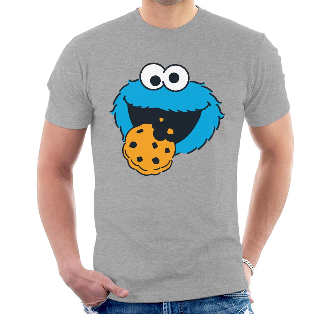 Sesame Street Cookie Monster Face Men's T-Shirt-ALL + EVERY