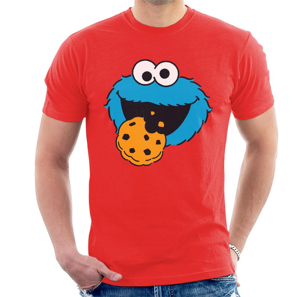 Sesame Street Cookie Monster Face Men's T-Shirt-ALL + EVERY
