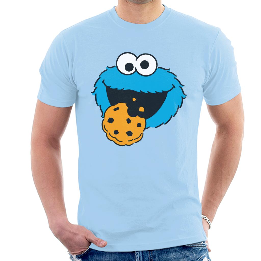 Sesame Street Cookie Monster Face Men's T-Shirt-ALL + EVERY