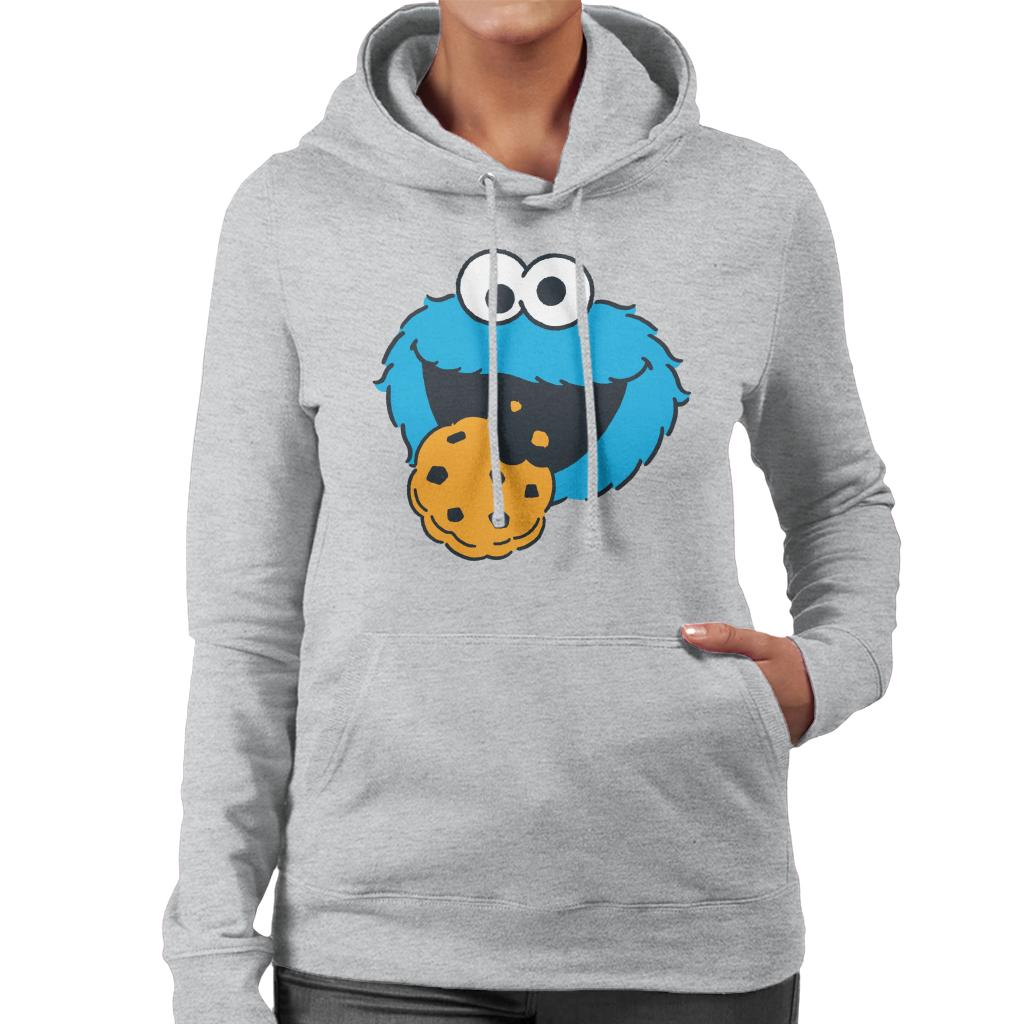 Sesame Street Cookie Monster Face Women's Hooded Sweatshirt-ALL + EVERY