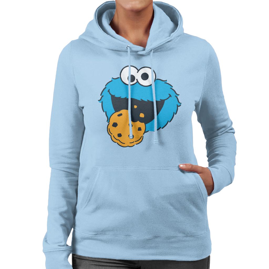 Sesame Street Cookie Monster Face Women's Hooded Sweatshirt-ALL + EVERY
