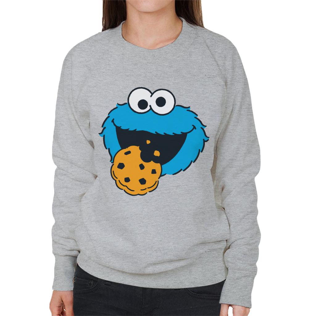 Sesame Street Cookie Monster Face Women's Sweatshirt-ALL + EVERY
