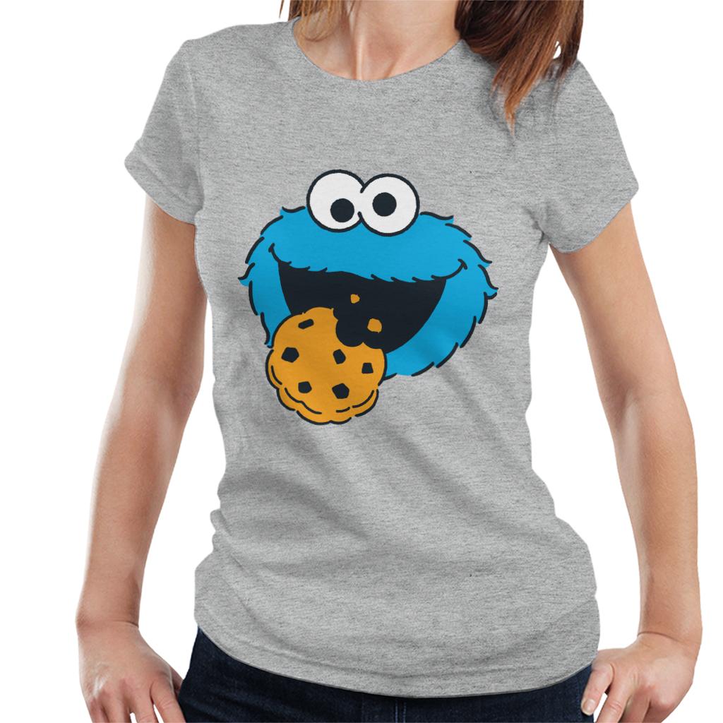 Sesame Street Cookie Monster Face Women's T-Shirt-ALL + EVERY