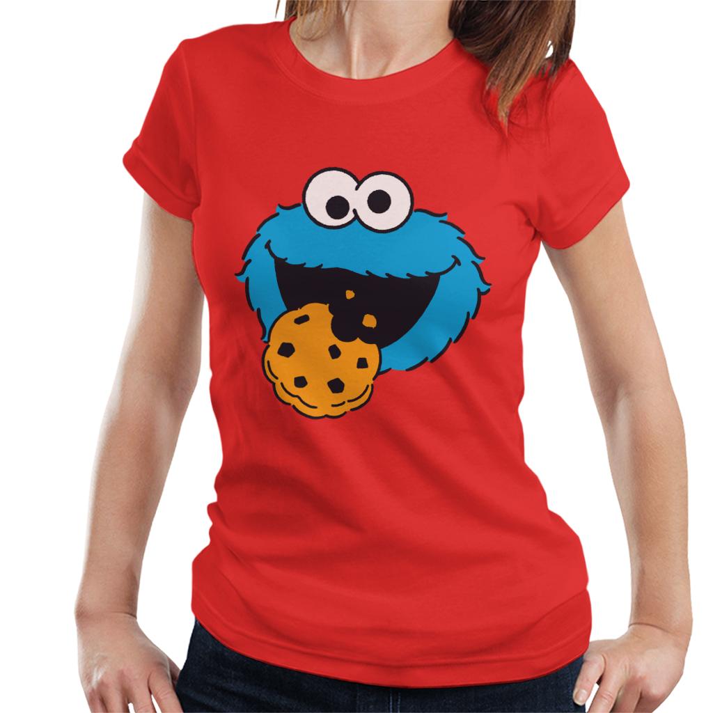 Sesame Street Cookie Monster Face Women's T-Shirt-ALL + EVERY