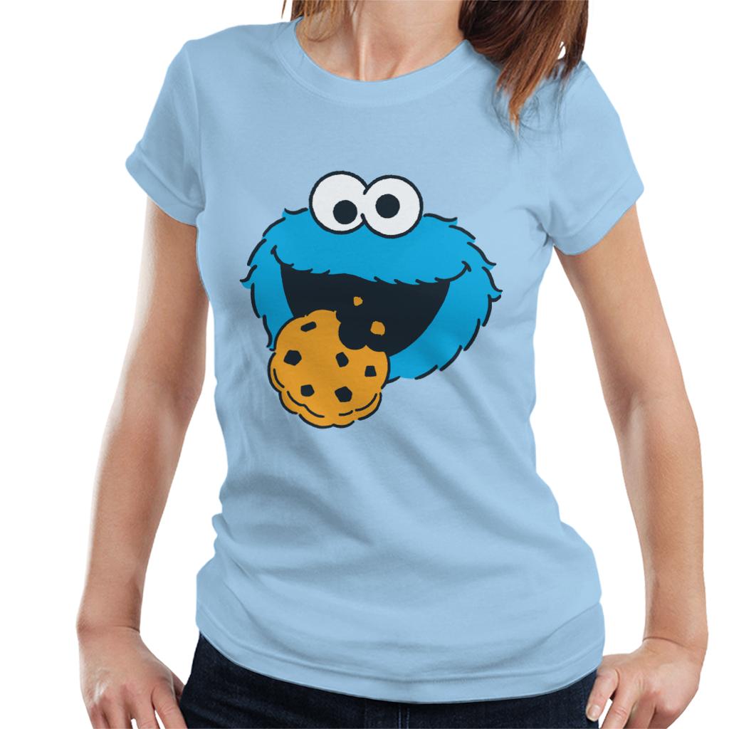 Sesame Street Cookie Monster Face Women's T-Shirt-ALL + EVERY