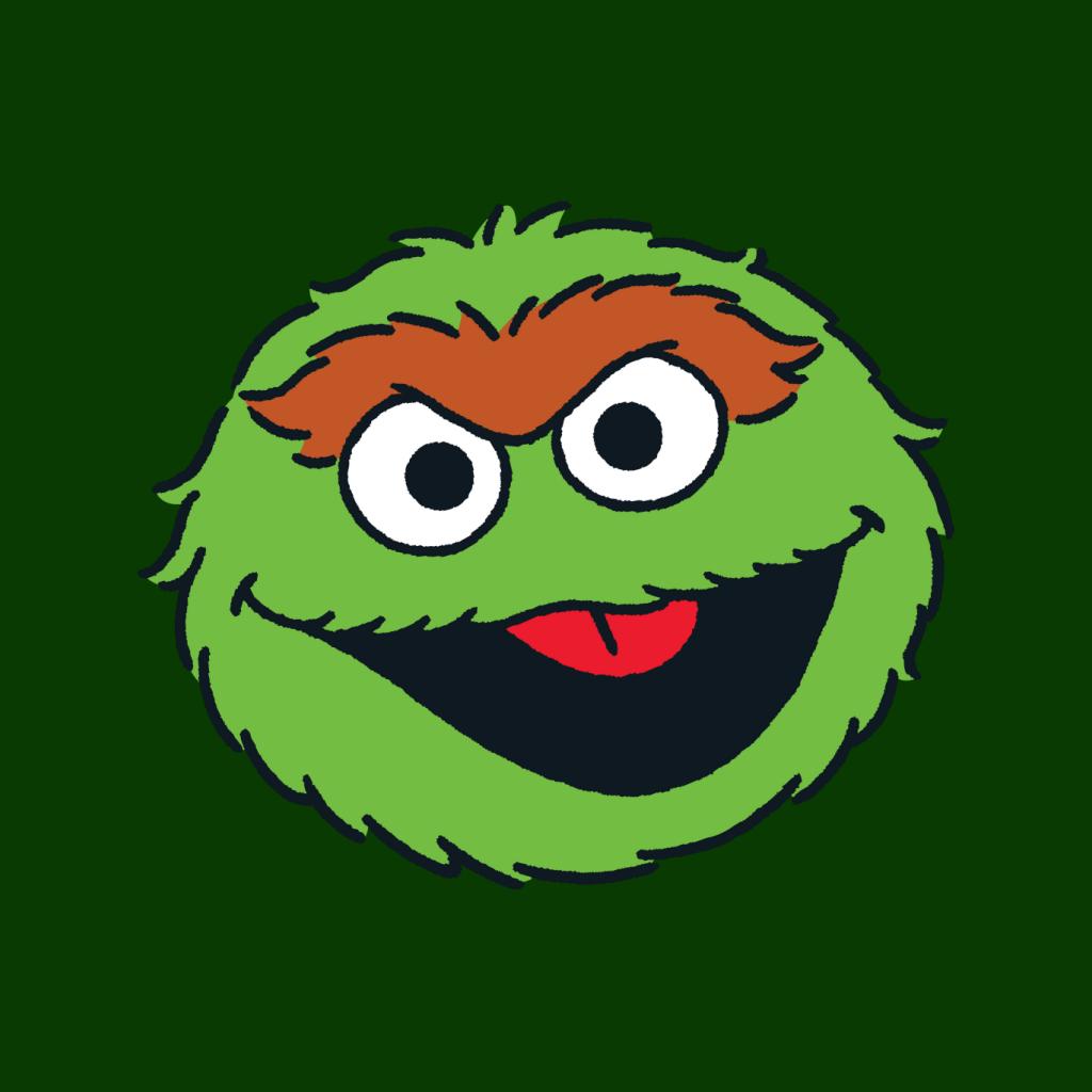 Sesame Street Oscar The Grouch Face Men's Sweatshirt-ALL + EVERY