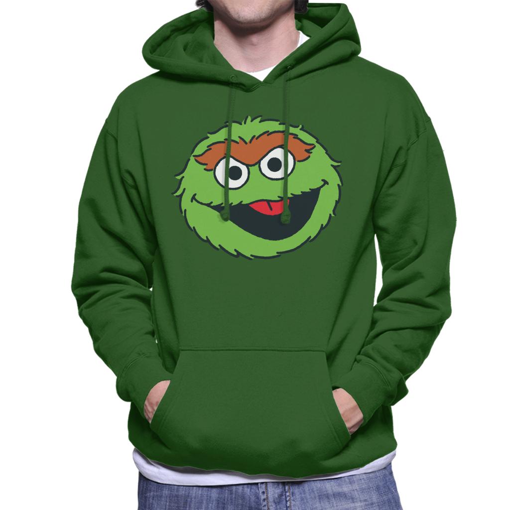 Sesame Street Oscar The Grouch Face Men's Hooded Sweatshirt-ALL + EVERY