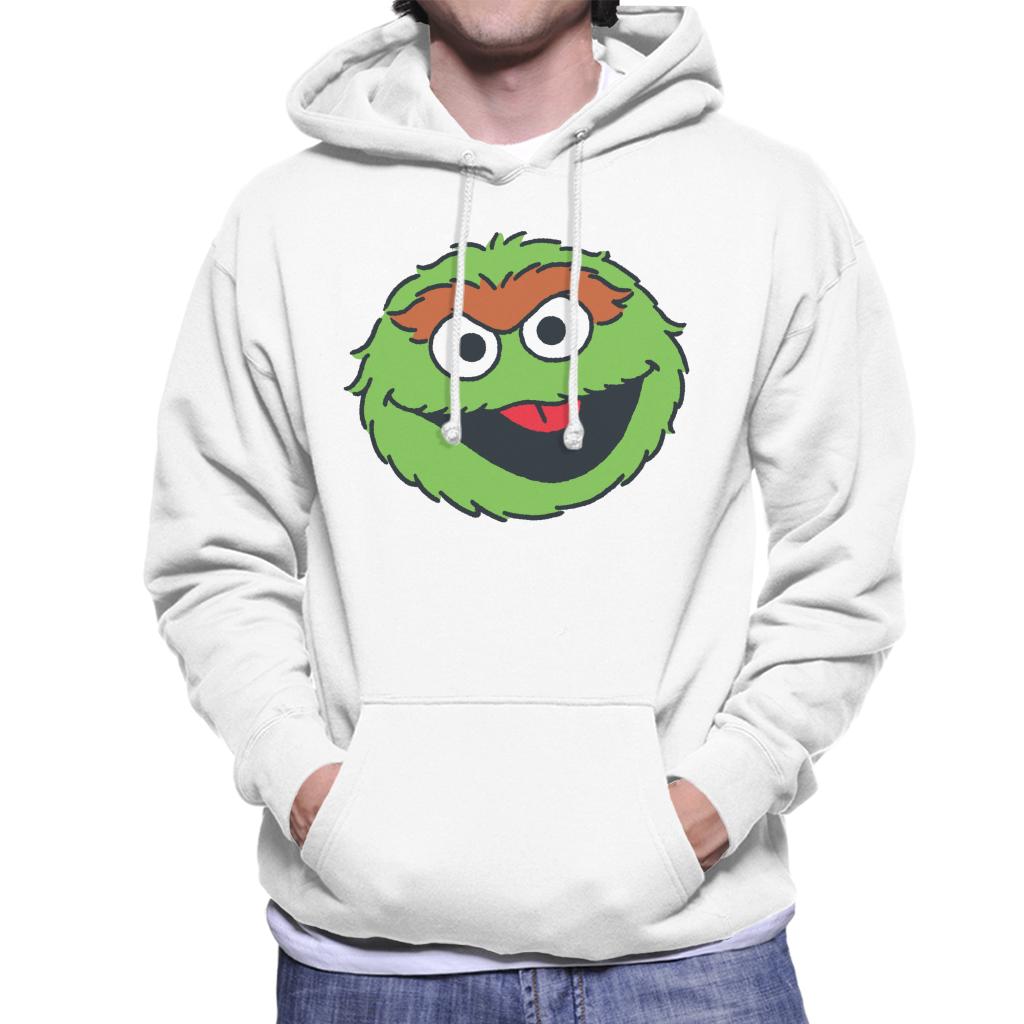 Sesame Street Oscar The Grouch Face Men's Hooded Sweatshirt-ALL + EVERY