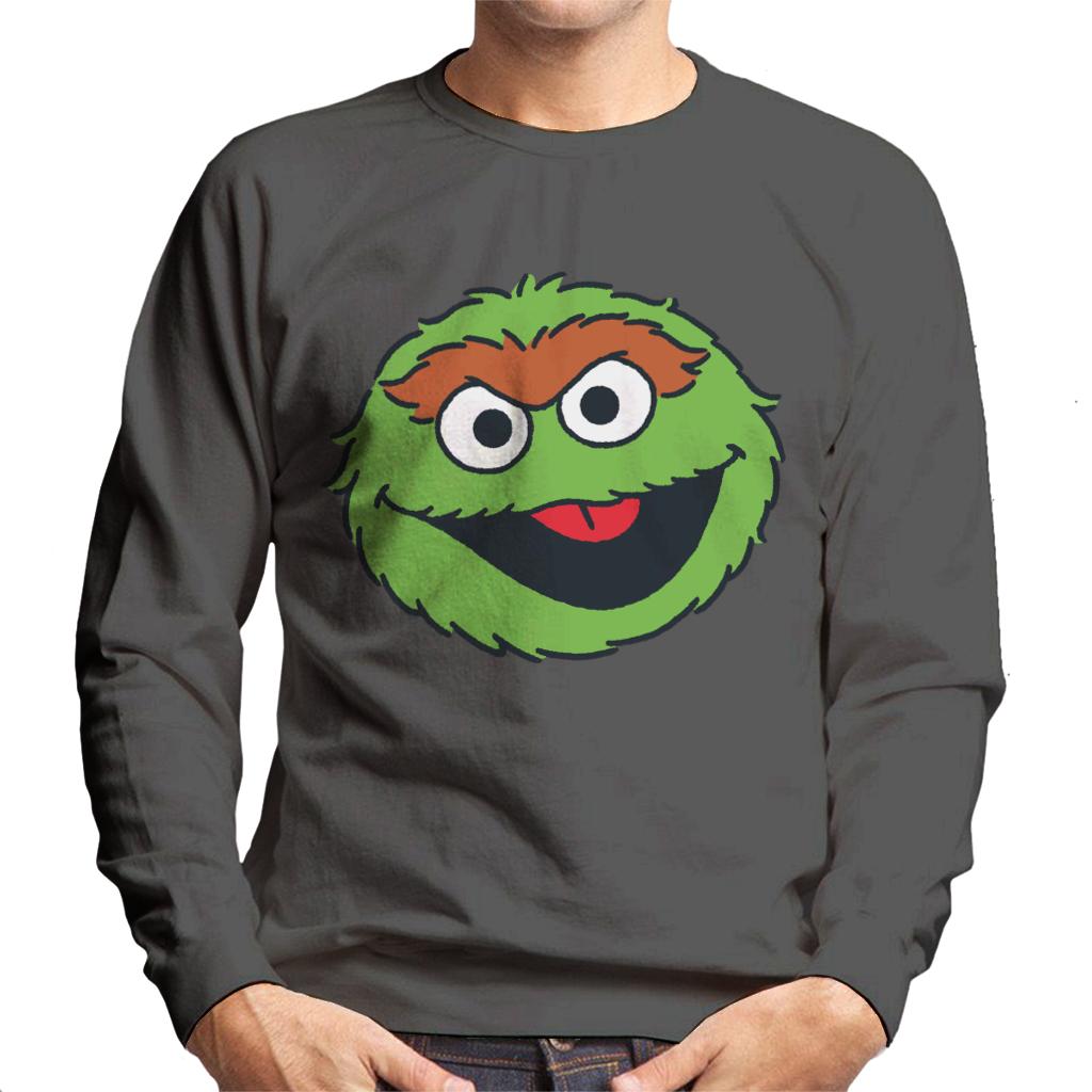 Sesame Street Oscar The Grouch Face Men's Sweatshirt-ALL + EVERY