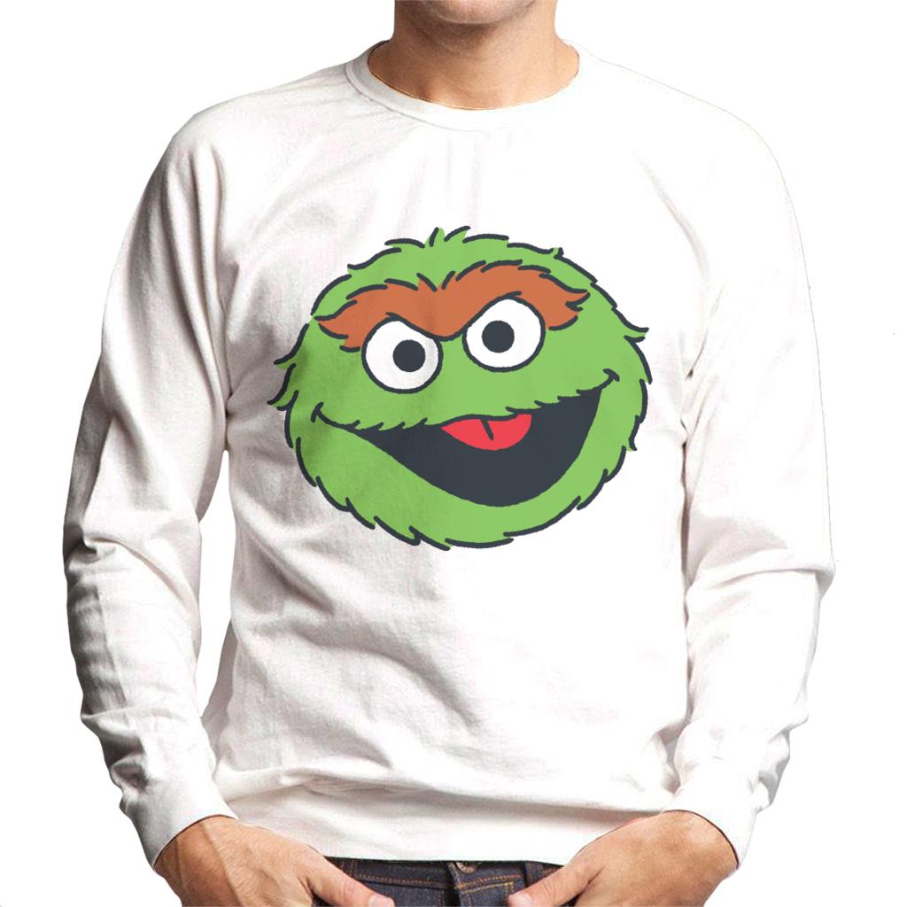 Sesame Street Oscar The Grouch Face Men's Sweatshirt-ALL + EVERY