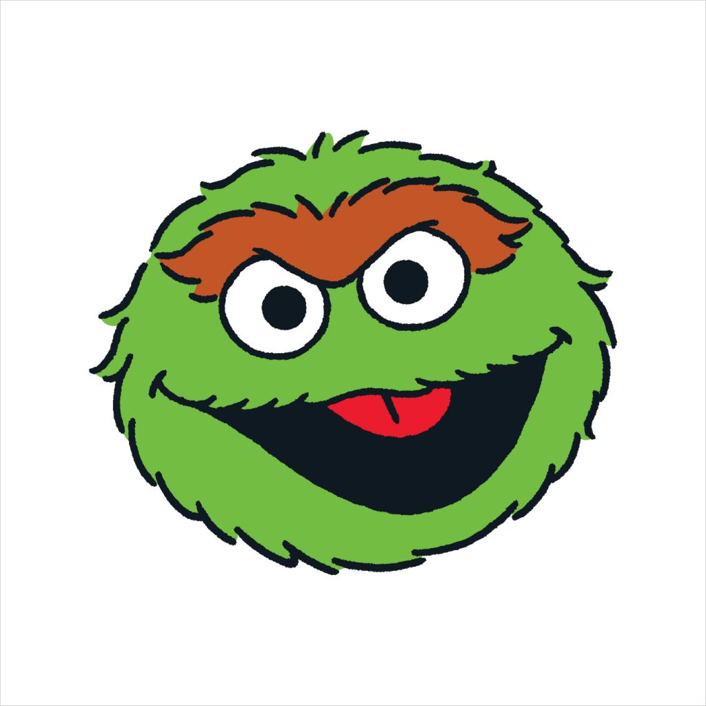 Sesame Street Oscar The Grouch Face Men's T-Shirt-ALL + EVERY