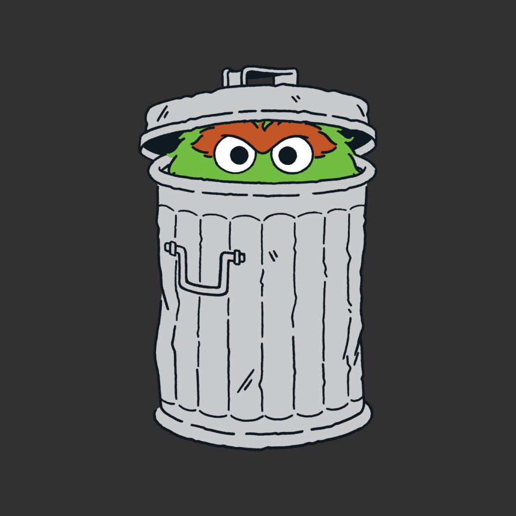 Sesame Street Oscar The Grouch Trash Can Men's T-Shirt-ALL + EVERY