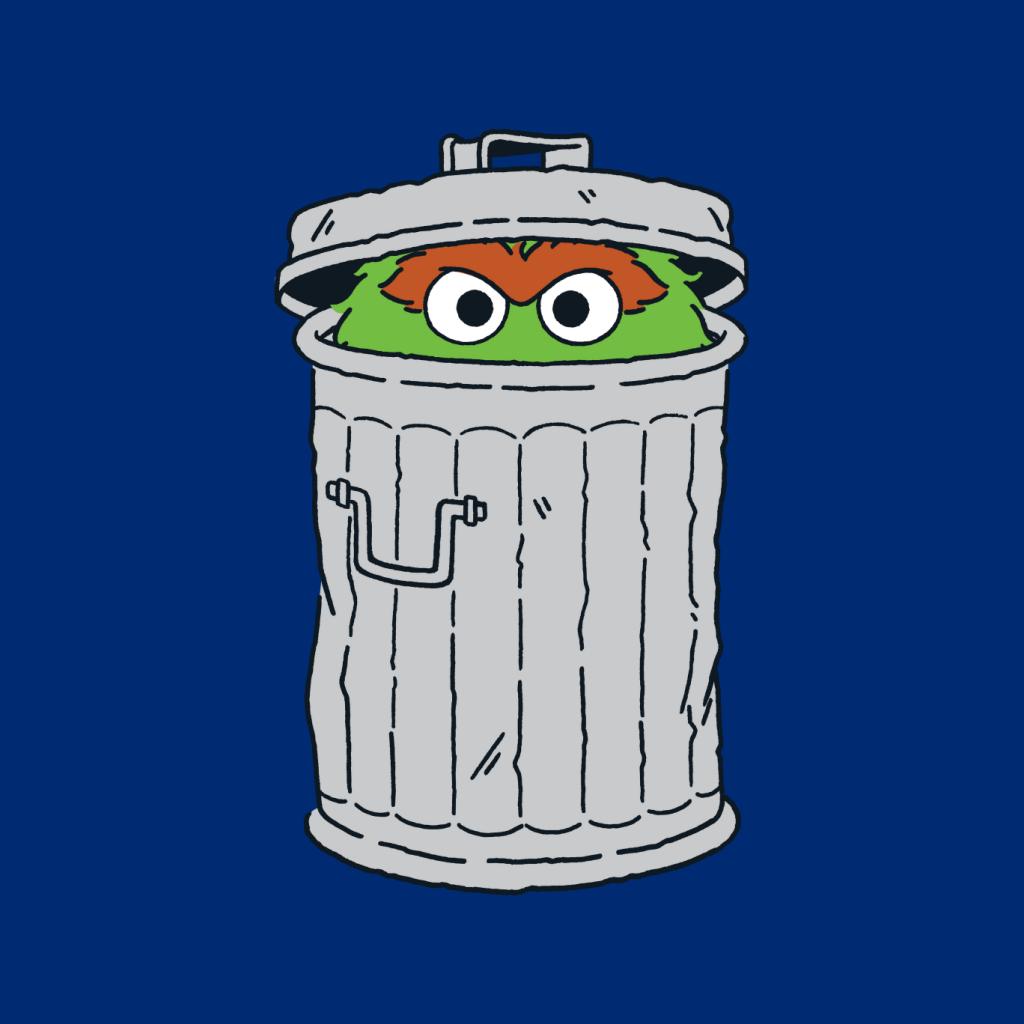 Sesame Street Oscar The Grouch Trash Can Men's T-Shirt-ALL + EVERY